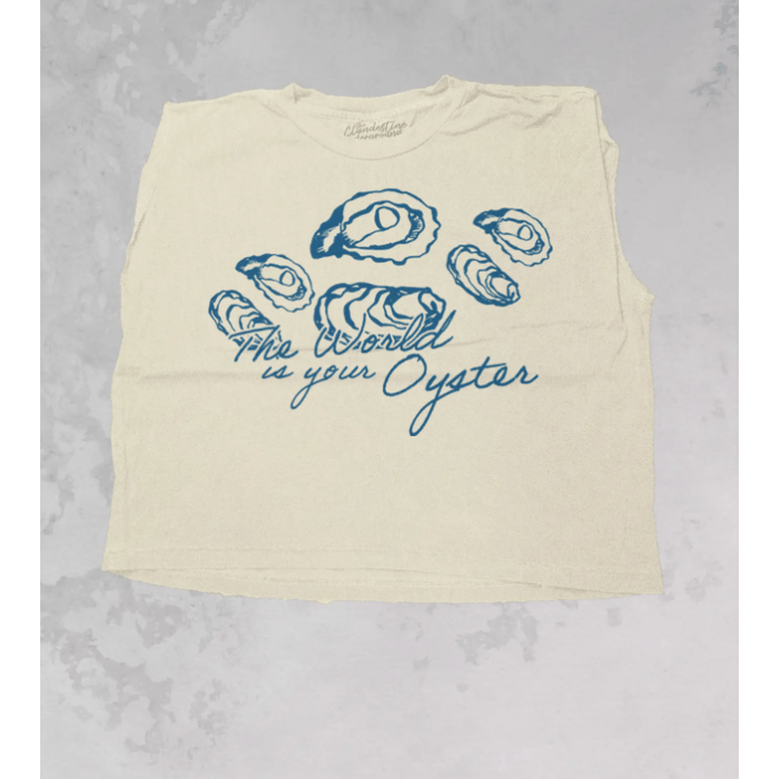 The Clandestine Underground Oyster Vintage Cropped Muscle Tee Shirts & Tops Parts and Labour Hood River Oregon Clothing Store