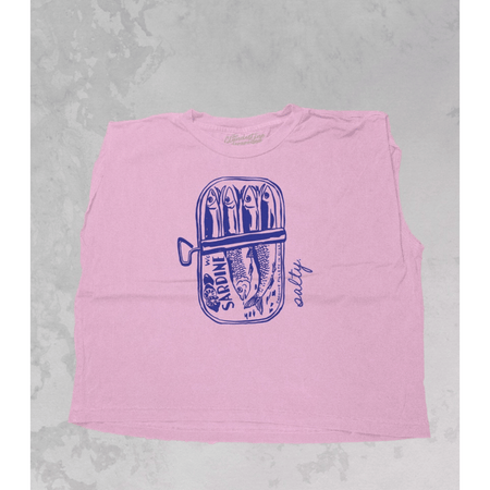 The Clandestine Underground Salty Sardines Vintage Cropped Muscle Tee Shirts & Tops Parts and Labour Hood River Oregon Clothing Store