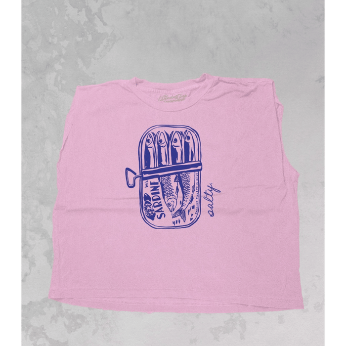The Clandestine Underground Salty Sardines Vintage Cropped Muscle Tee Shirts & Tops Parts and Labour Hood River Oregon Clothing Store