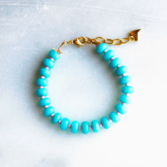 The Silver Wren Candy Stone Beaded Bracelet Aqua Accessories Parts and Labour Hood River Oregon Clothing Store