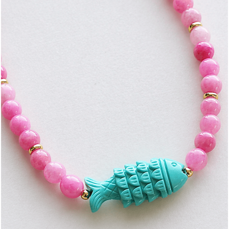 The Silver Wren Essie Beaded Fish Necklace Accessories Parts and Labour Hood River Oregon Clothing Store