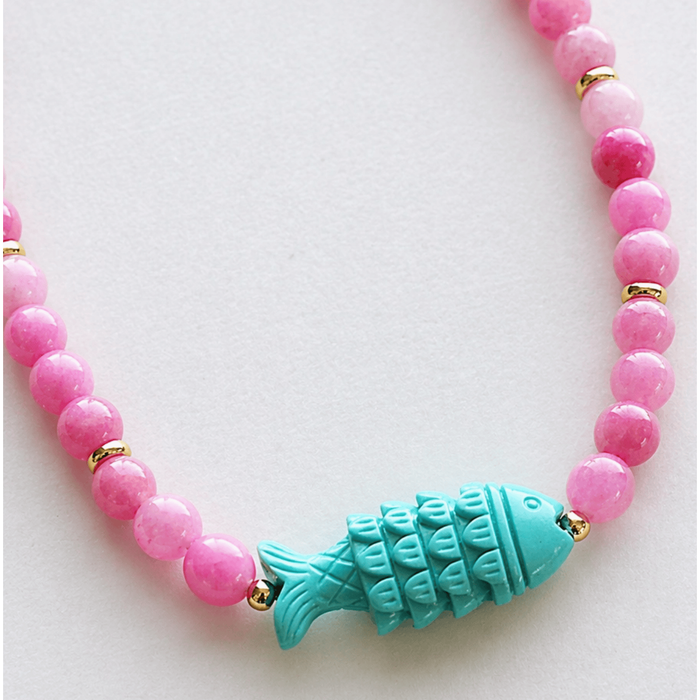The Silver Wren Essie Beaded Fish Necklace Accessories Parts and Labour Hood River Oregon Clothing Store