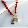 The Silver Wren Red Coral & Fish Beaded Necklace Accessories Parts and Labour Hood River Oregon Clothing Store