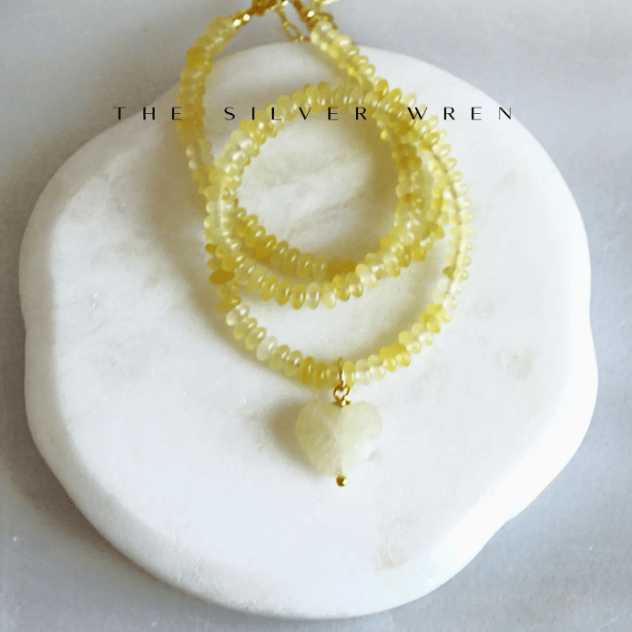 The Silver Wren Soft Yellow Beaded Necklace Accessories Parts and Labour Hood River Oregon Clothing Store