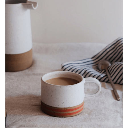 Wolf Ceramics Short Stack Mug Poppy Stripe Mugs Parts and Labour Hood River Oregon Clothing Store