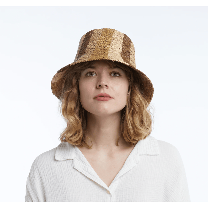Wyeth Bailey Raffia Bucket Natural Camel Chocolate Accessories Parts and Labour Hood River Oregon Clothing Store