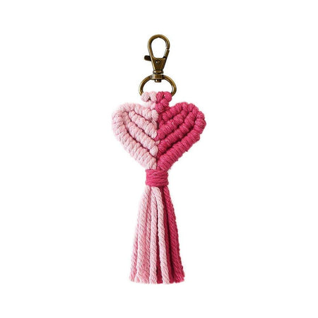 Adorro Macrame Heart Two Toned Tassel Keychain Accessories Parts and Labour Hood River Oregon Clothing Store